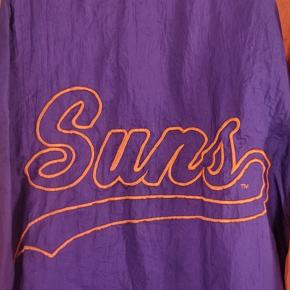 Vintage 90s Phoenix Suns Warm-up Windbreaket Top NBA Sweatsuit Jacket Zip Up XL - Picture 8 of 14